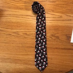 Christmas Skull Candy Cane Neck Tie